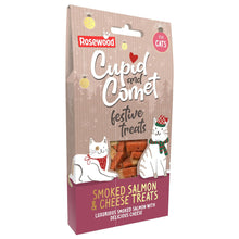 Load image into Gallery viewer, Rosewood Cupid &amp; Comet Smoked Salmon &amp; Cheese Festive Cat Treats (70g)
