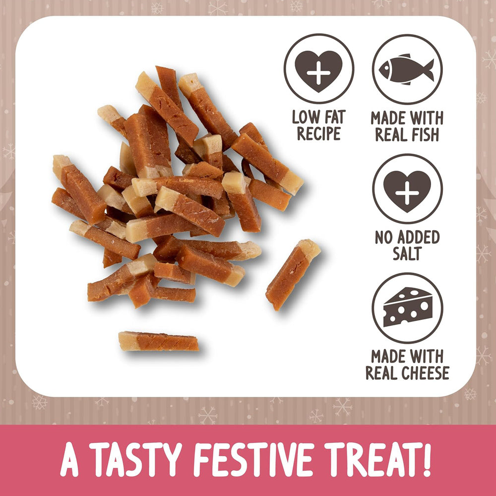 Rosewood Cupid & Comet Smoked Salmon & Cheese Festive Cat Treats (70g)