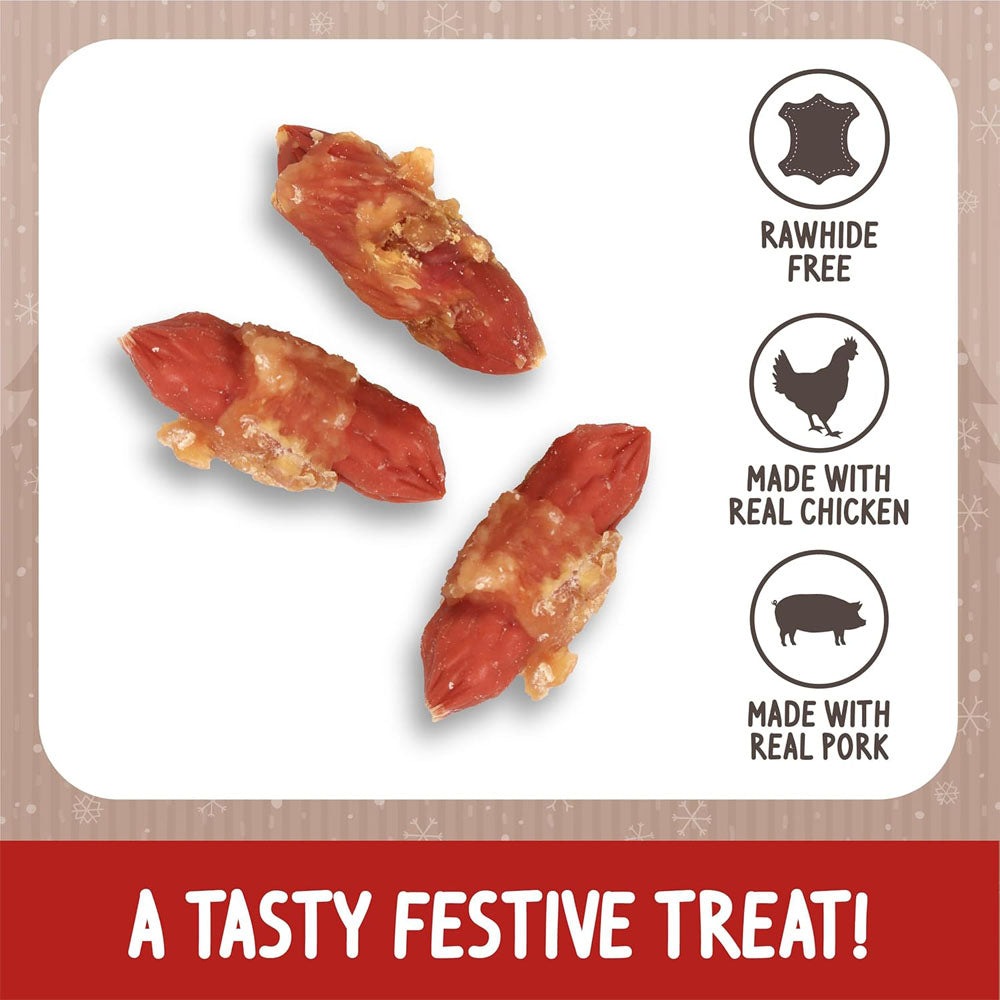 Rosewood Cupid & Comet Pigs In Blankets Dog Treats 100g