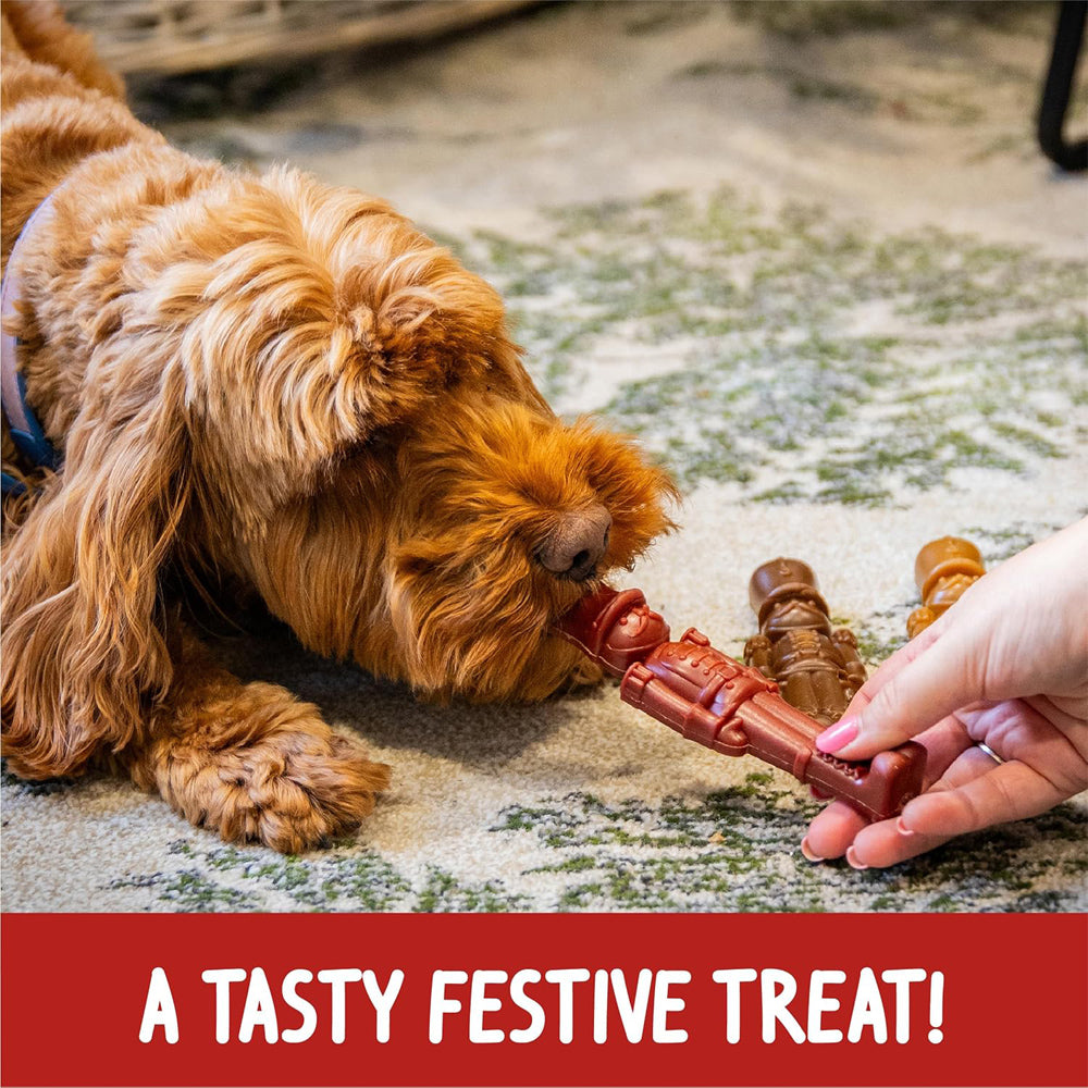 Rosewood Cupid & Comet Nutcracker Trio for Dogs, Festive Rawhide-Free Chews (135g)