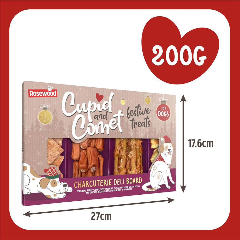 Rosewood Cupid & Comet Charcuterie Deli Board for Dogs Treat Selection Box