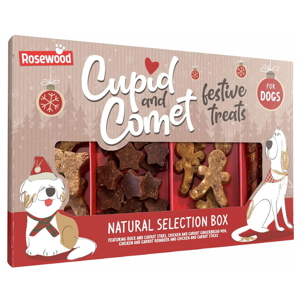 Rosewood Cupid & Comet Natural Selection Box Treats For Dogs 175g