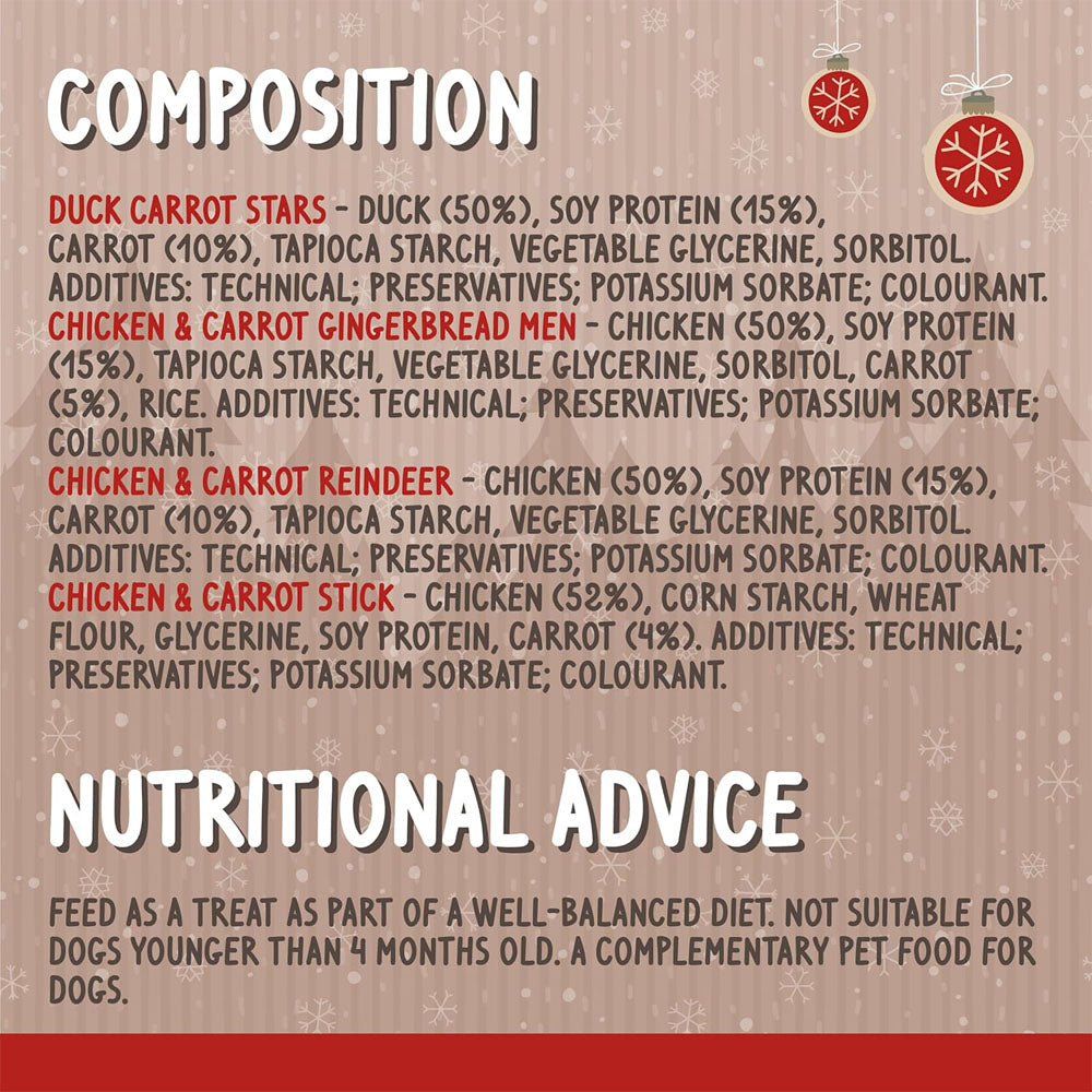 Rosewood Cupid & Comet Natural Selection Box Treats For Dogs 175g