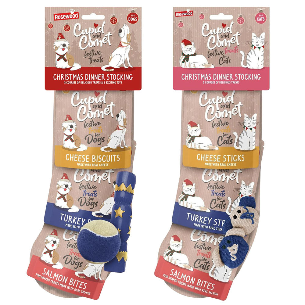 Rosewood Cupid & Comet Christmas Dinner Dog & Cat Stockings