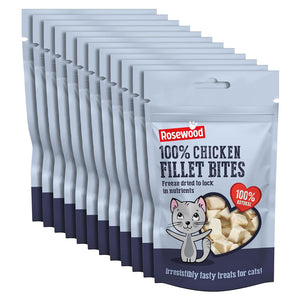 Rosewood Freeze-Dried Natural Cat Treats – Chicken or Duck (15g)