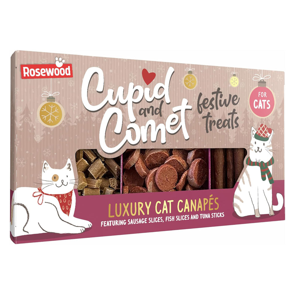 Rosewood Cupid & Comet Cat Canapes Festive Meat Treat Selection for Cats (120g)