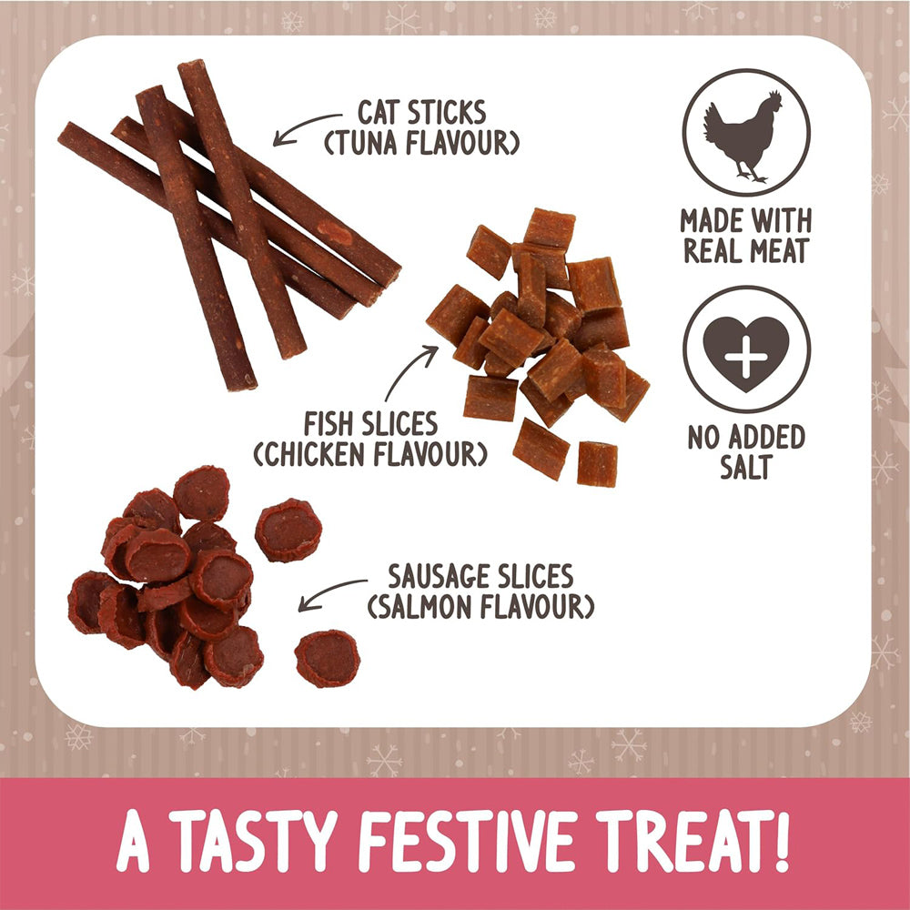 Rosewood Cupid & Comet Cat Canapes Festive Meat Treat Selection for Cats (120g)
