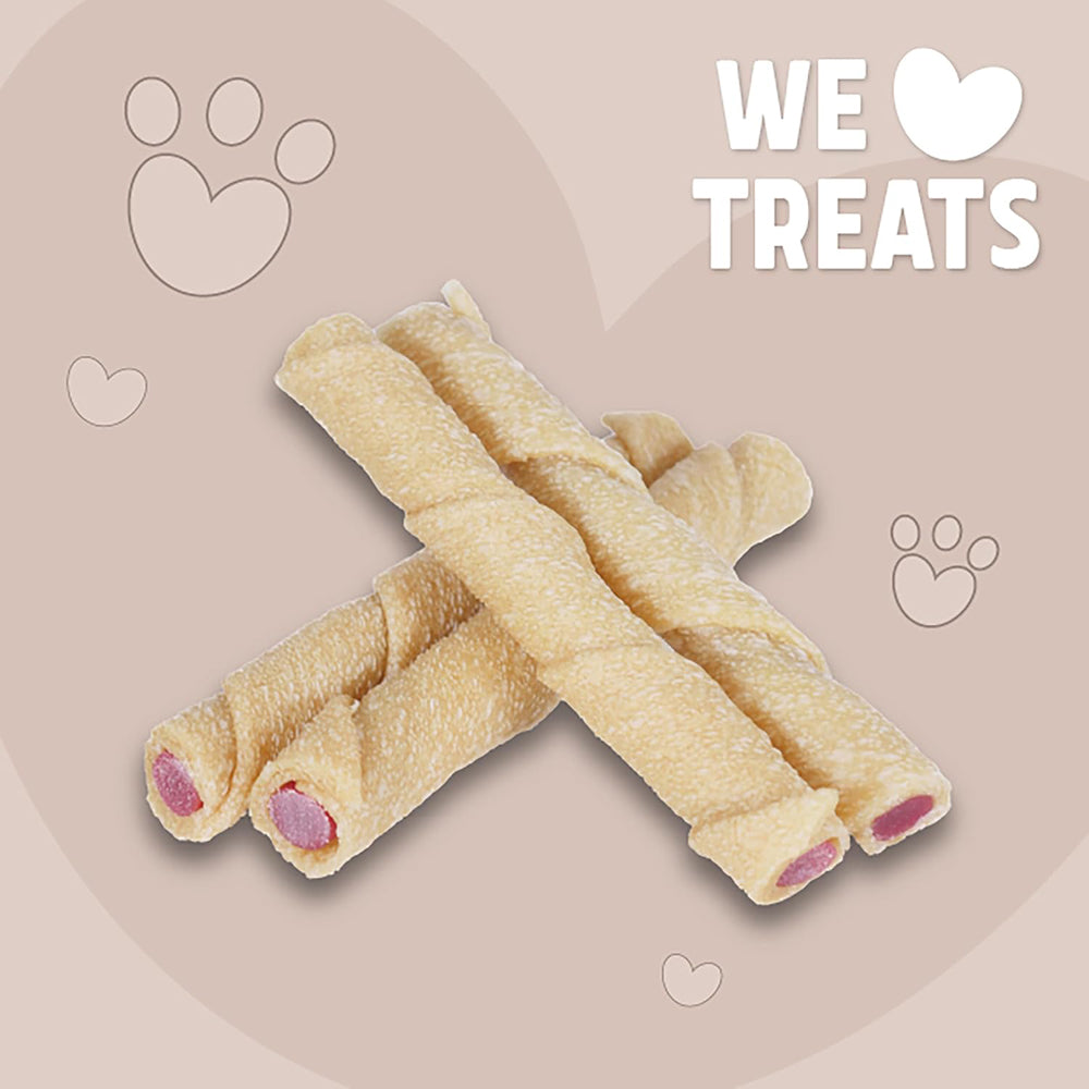 Rosewood Magic Bone Dental Twists Dog Treats With Chicken, Peanut Butter 120g