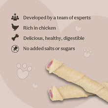 Load image into Gallery viewer, Rosewood Magic Bone Dental Twists Dog Treats With Chicken, Peanut Butter 120g
