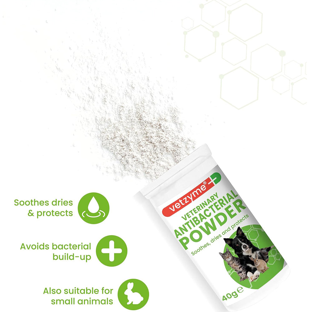 Vetzyme Antibacterial Powder for Dogs, Cats & Small Animals