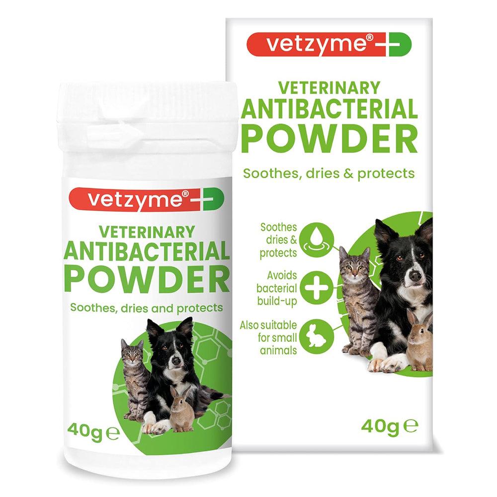 Vetzyme Antibacterial Powder for Dogs, Cats & Small Animals