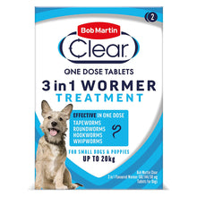 Load image into Gallery viewer, Bob Martin Clear 3 in 1 Wormer Tablets for Dogs
