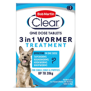 Bob Martin Clear 3 in 1 Wormer Tablets for Dogs