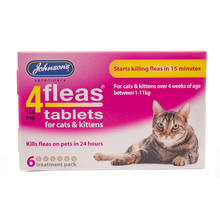 Load image into Gallery viewer, Johnson&#39;s 4 Flea Treatment Tablets For Cats &amp; Kittens
