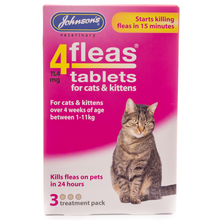 Load image into Gallery viewer, Johnson&#39;s 4 Flea Treatment Tablets For Cats &amp; Kittens
