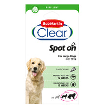 Load image into Gallery viewer, Bob Martin Clear Spot On Flea &amp; Tick Prevention For Dogs
