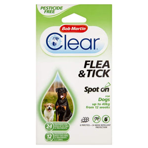 Bob Martin Clear Spot On Flea & Tick Prevention For Dogs