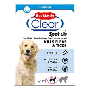 Bob Martin Flea Clear Fipronil Spot On Flea & Tick Treatment For Dogs