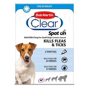 Bob Martin Flea Clear Fipronil Spot On Flea & Tick Treatment For Dogs