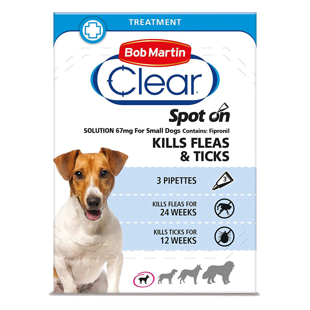 Bob Martin Flea Clear Fipronil Spot On Flea & Tick Treatment For Dogs