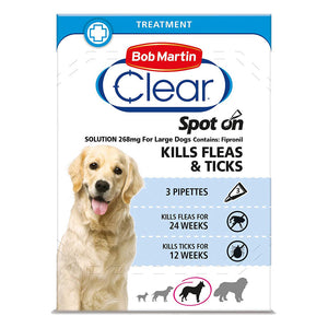 Bob Martin Flea Clear Fipronil Spot On Flea & Tick Treatment For Dogs