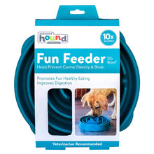 Load image into Gallery viewer, Outward Hound Fun Feeder Drop Turquoise Dog Bowl Slow Feeder
